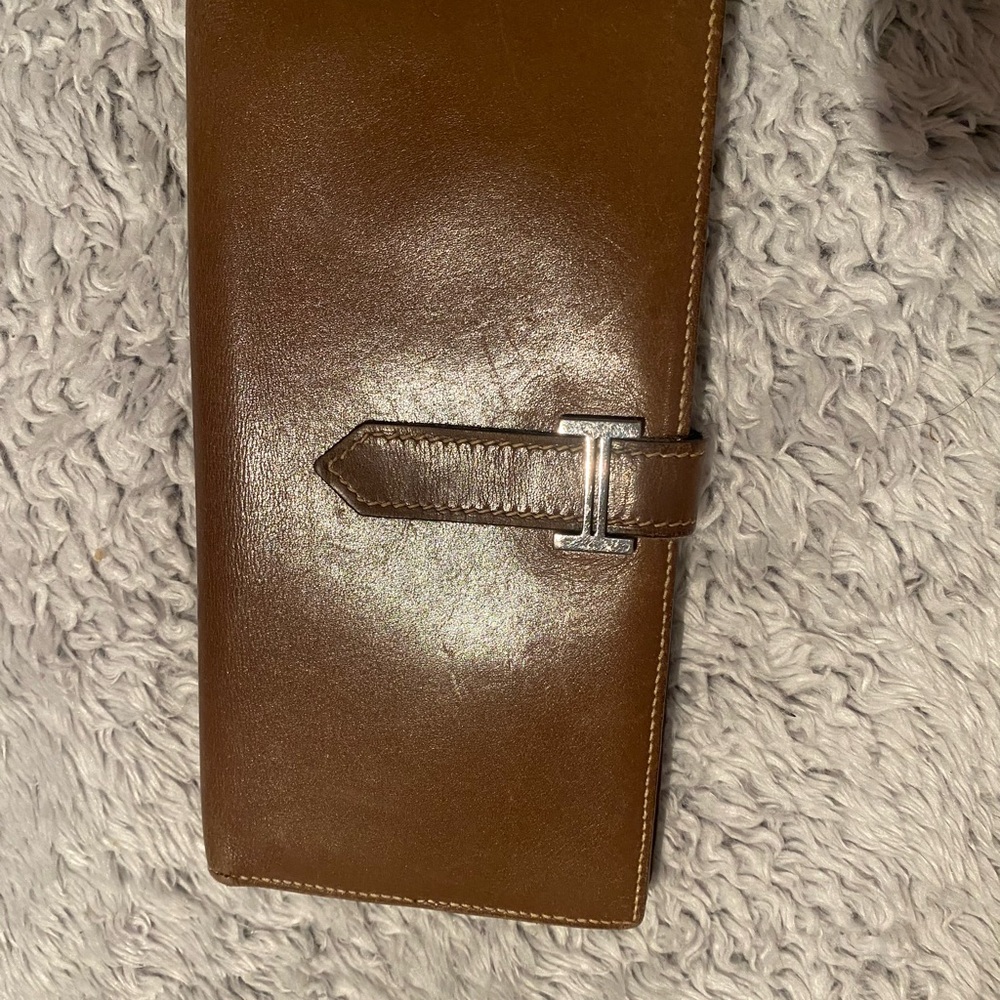 Hermes beam Souffet leather wallet authentic beautiful .